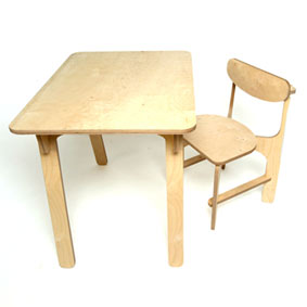 Unlocked C1 plywood desk and chair